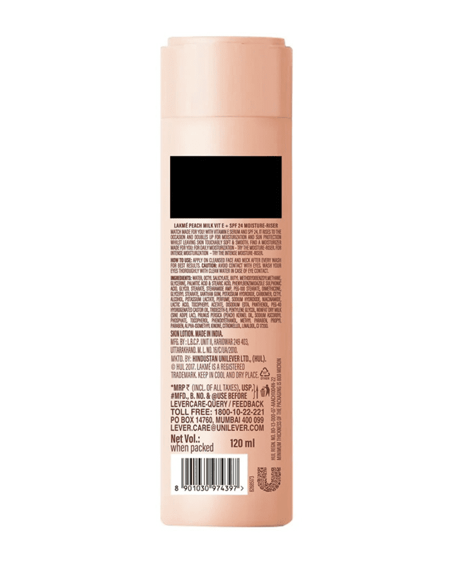 Lakme Peach Milk Moisturizer SPF 24 PA Sunscreen Lotion