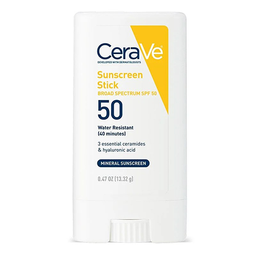 CeraVe 100% Mineral Sunscreen Stick for Face and Body