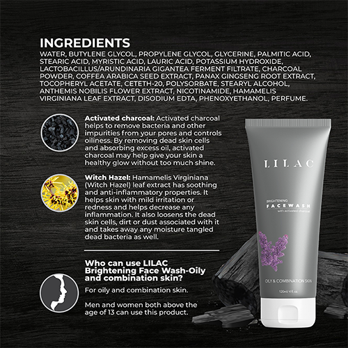 LILAC Brightening Face Wash Oily And Com Skin 120m
