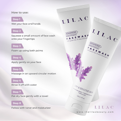 Lilac Brightening Face Wash Dry & Sensitive Skin 120m