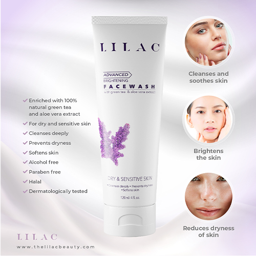 Lilac Brightening Face Wash Dry & Sensitive Skin 120m